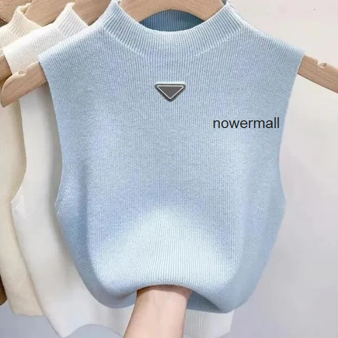 05Designer womens vest tshirt sweater Women vests Sweaters spring fall loose Letter round neck pullover knit waistcoats sl pradashirt pradas prdad YNO1