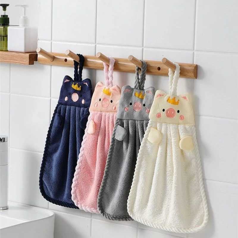 Kitchen Hand Towel Does Not Absorb Water Piggy Hanging Towel Coral Fleece Hanging Small Towel Cute Hand Towel C251210