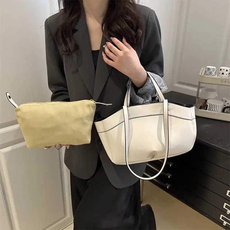 Ctemporary Casual Tote Set Vibrant Solid Color Large Handbag Mti-functial Shoder Bag for Wen Cmuters Ideal Gift Y251209