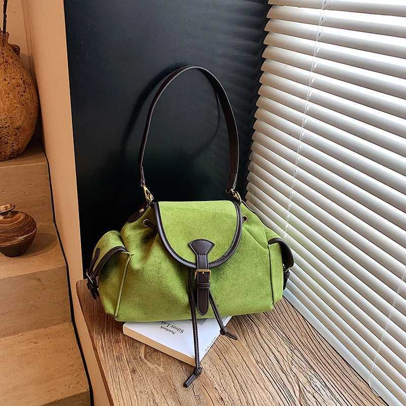 2025 Autumn Winter New Fi Faux Suede Shoder Bags Solid Large Capacity Stylish Design Crossbody Bags for Wen Y251209