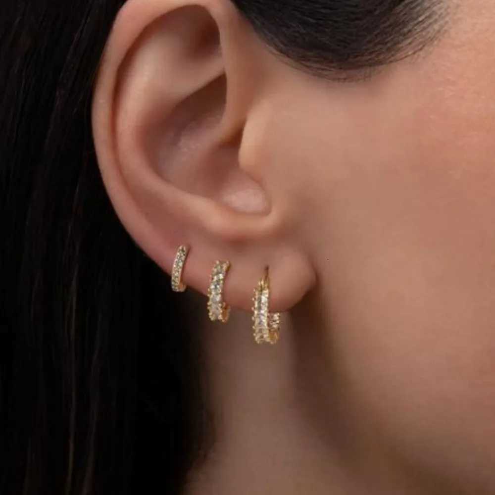 3pcs/set 14K Gold-Plated Rhinestone Cubic Zirconia Hoop Earrings for Women Chunky Small Earring Set Huggies Daily Jewelrys GiftsXJ251210 - view 7