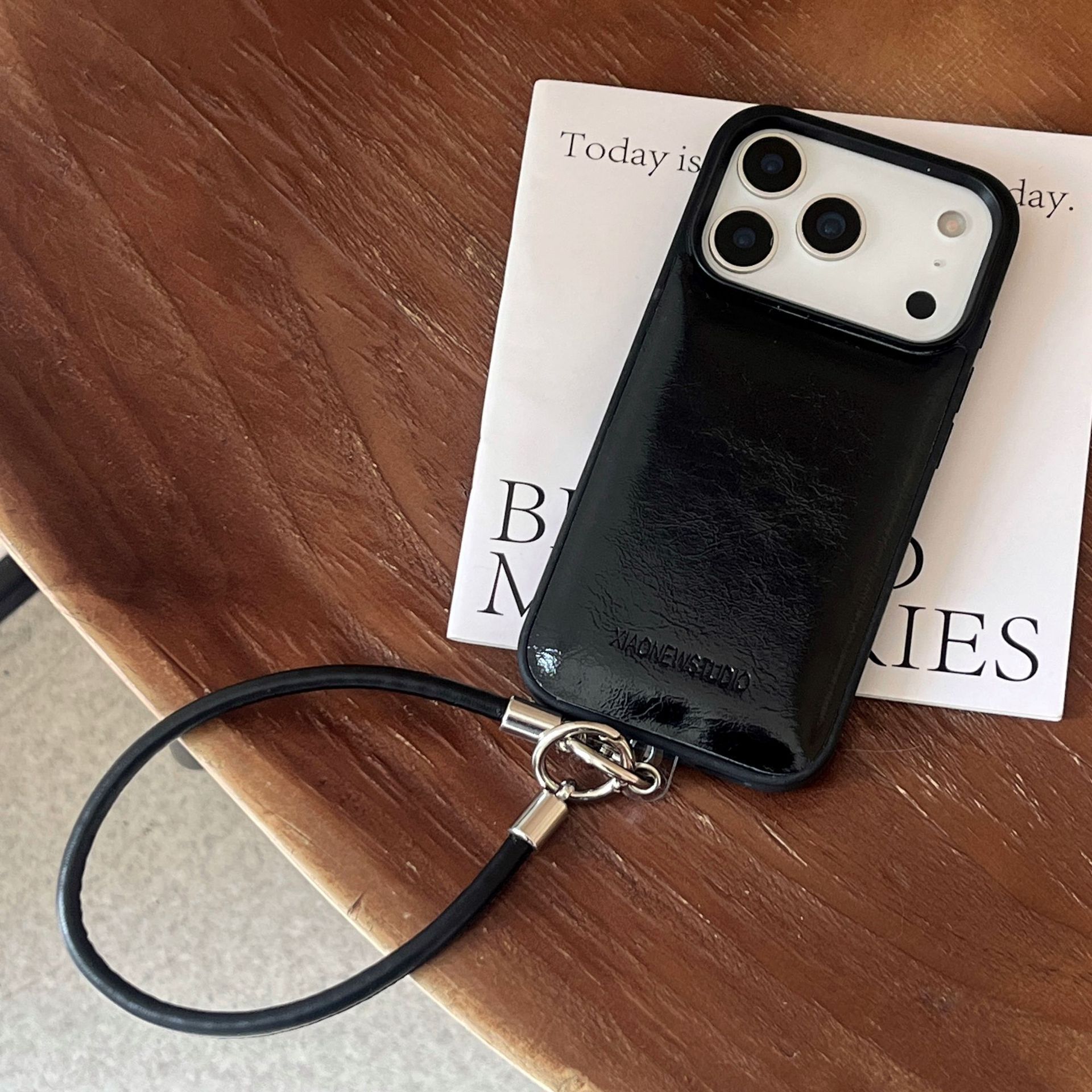 Solid Color Puff Oil Phone Case for Apple 17 Pro Max Korean Style iPhone 16 Leather 15 Shockproof Cover 14