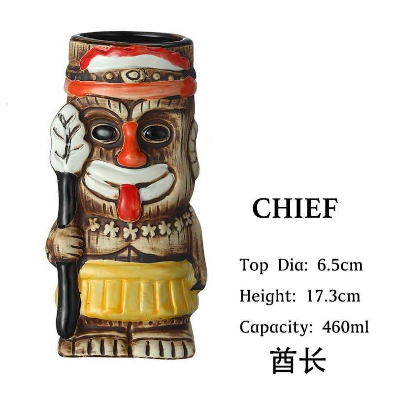 1PCS Tiki Mugs Ceramic Hawaiian Tiki Drinkware Cute Exotic Cocktail Glasses Tiki Bar C251210