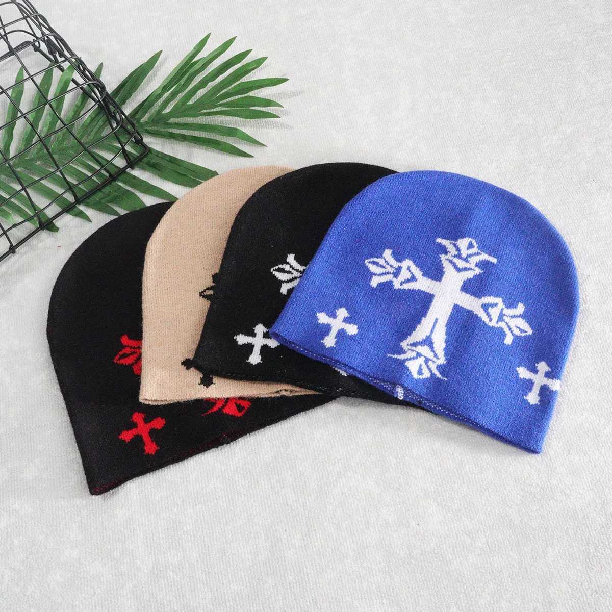 Luxury Knitted Hat Cross Autumn and Winter Warmth Unisex Embroidery Yarn Hat Cross-border Source Manufacturer Direct Supply Hat Y251209