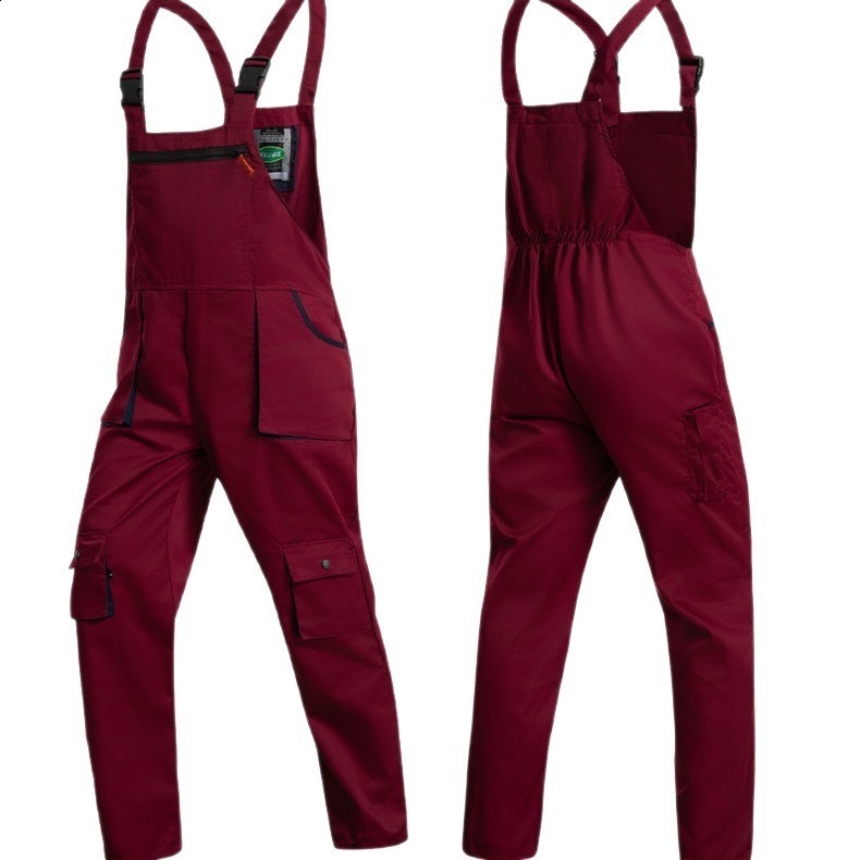 Bib Overalls Mens Work Clothes Plus Size Protective Coveralls Strap Jumpsuit Multi Pockets Uniform Work Dungarees Cargo Pants 240506