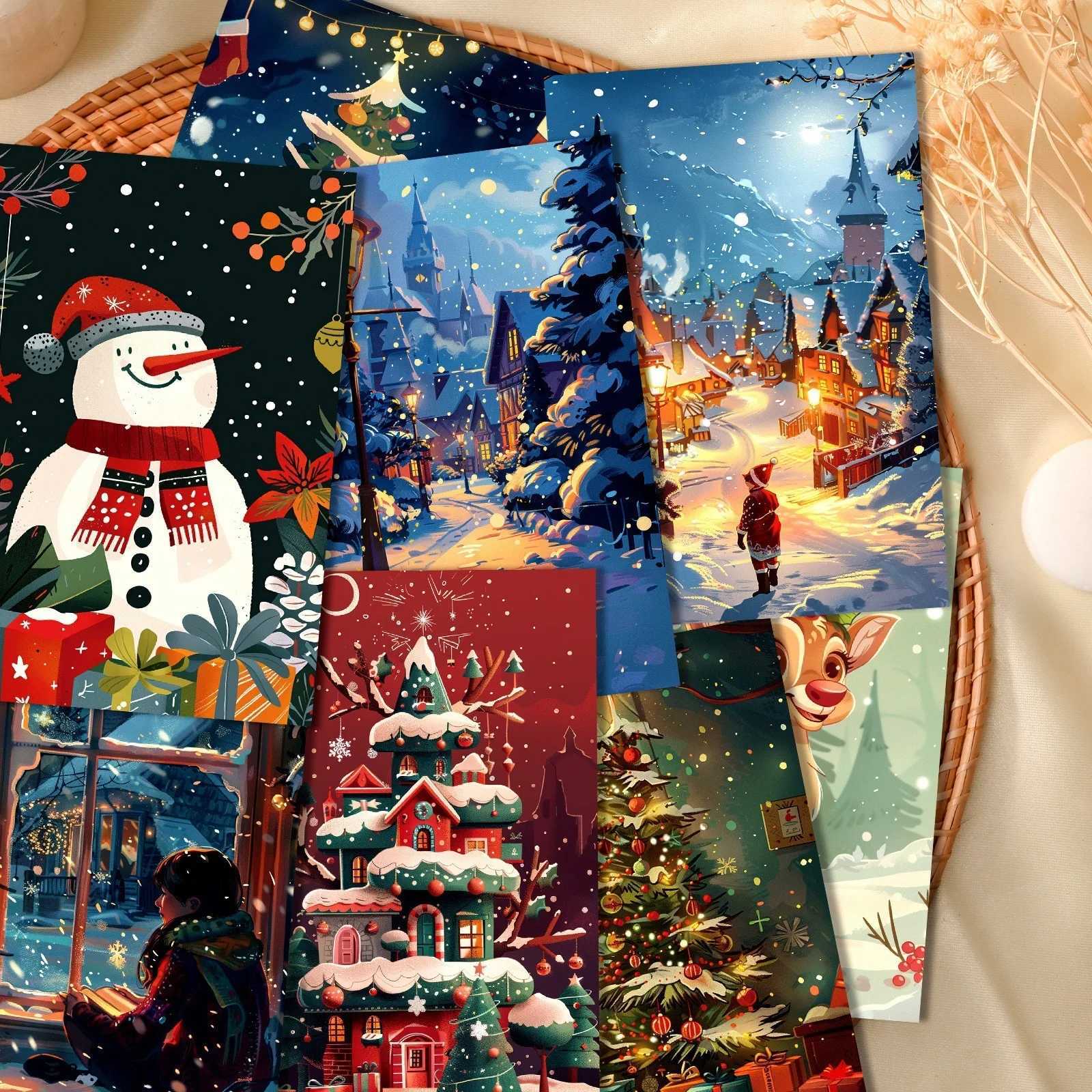 50pcs Christmas Single-Sided Greeting Card Holiday Postcard Decor Cards Diverse Styles Christmas Theme Decorative Paintings Card H251210