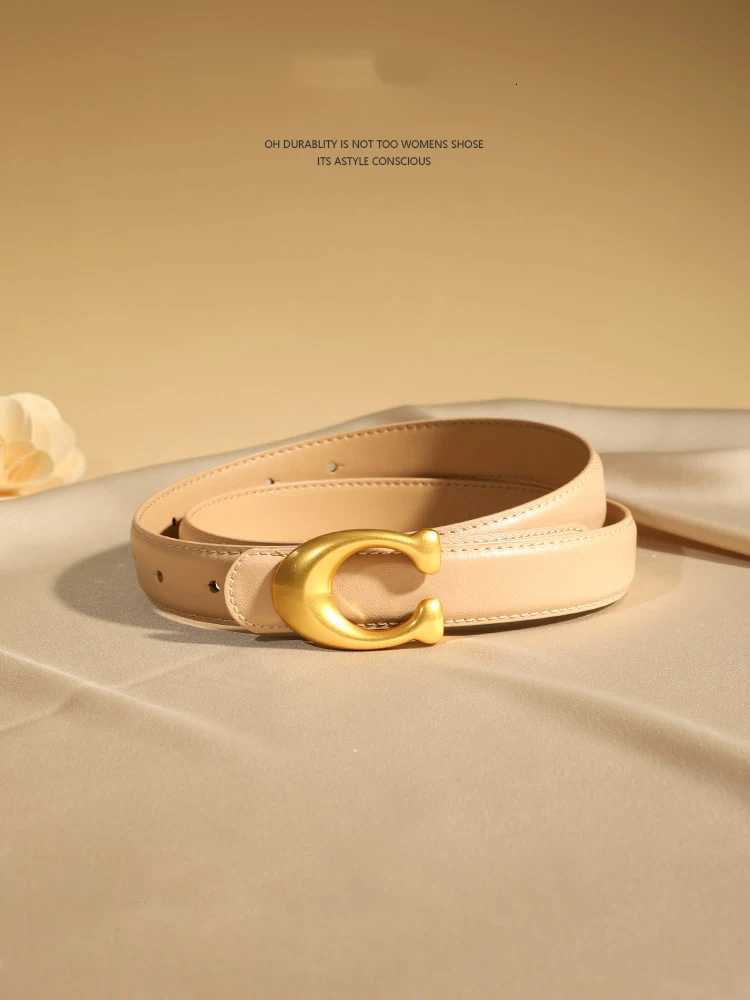 Luxury Fashion Designer Womens Belt 23CM Genuine Leather Belt Alphabet Gold Buckle Ultra Thin Belt For All Occasions Y251210