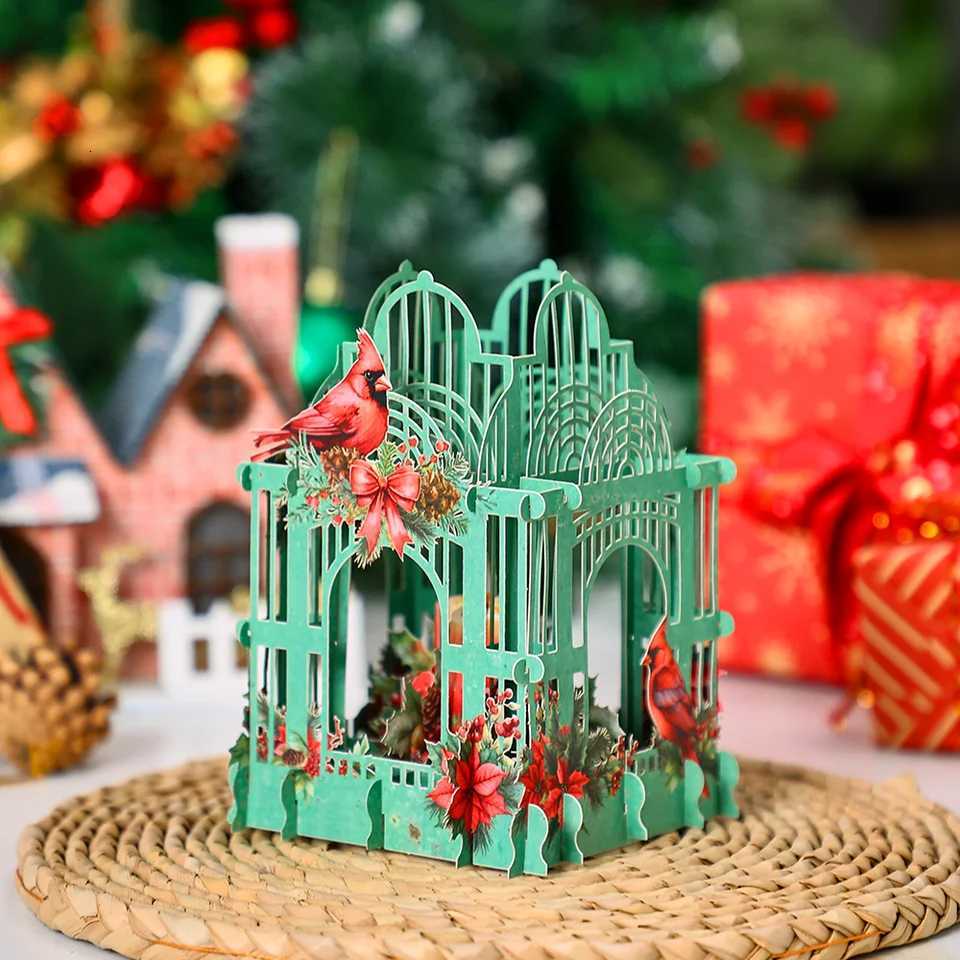 Christmas Poinsettia 3D Box Cardinalis Xmas Decoration Exquisite Holiday Supplies Gifts For Friends Lovers Parents H251210