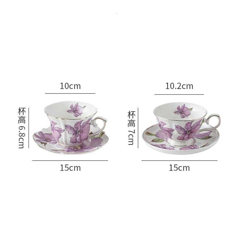 200ml Creative Lily Coffee Cup and Saucer Ceramic Gold-Plated Mug Home Floral Breakfast Milk Mug Afternoon Tea Coffee Cup Gifts C251210