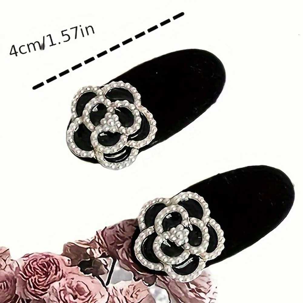 2pcs Elegant Pearl Mountain lia Hair Clip Fem Black Temperament Side Clip with noh clip and duckbill clip piece Y251210