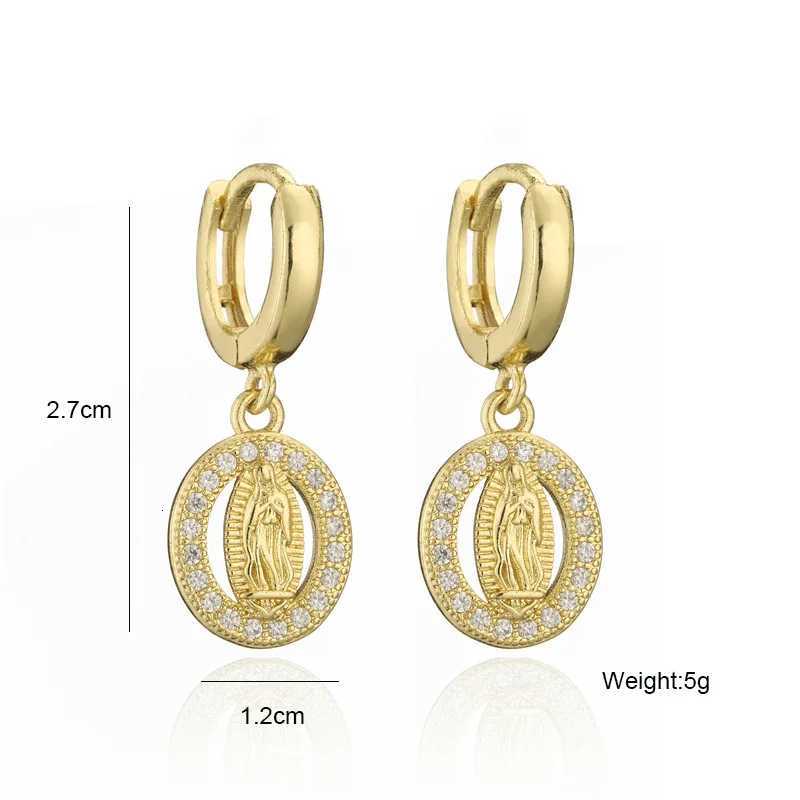 Gold Color Religious Wen Drop Earrings High Quty Virgin Mary Pendant Earrings With CZ StoneElegant Jewelry Gift Y251210
