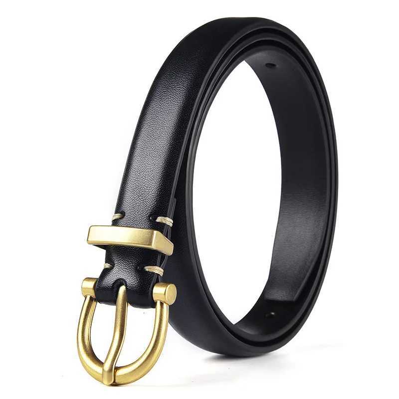 Luxury Jeans Fashion Professional 100 Genuine Leather Belt for Women Fine Decorative Cowhide Ins Wind Simple Korean Black Belt Y251210