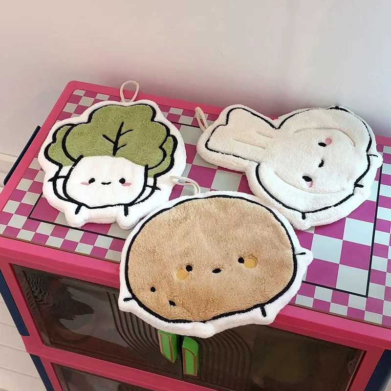 Kawaii Hand Towel Soft Absorbent Handkerchief Kitchen Towels Kitchen Bathroom Accessories Cleaning Cloth Hand Wipe C251210