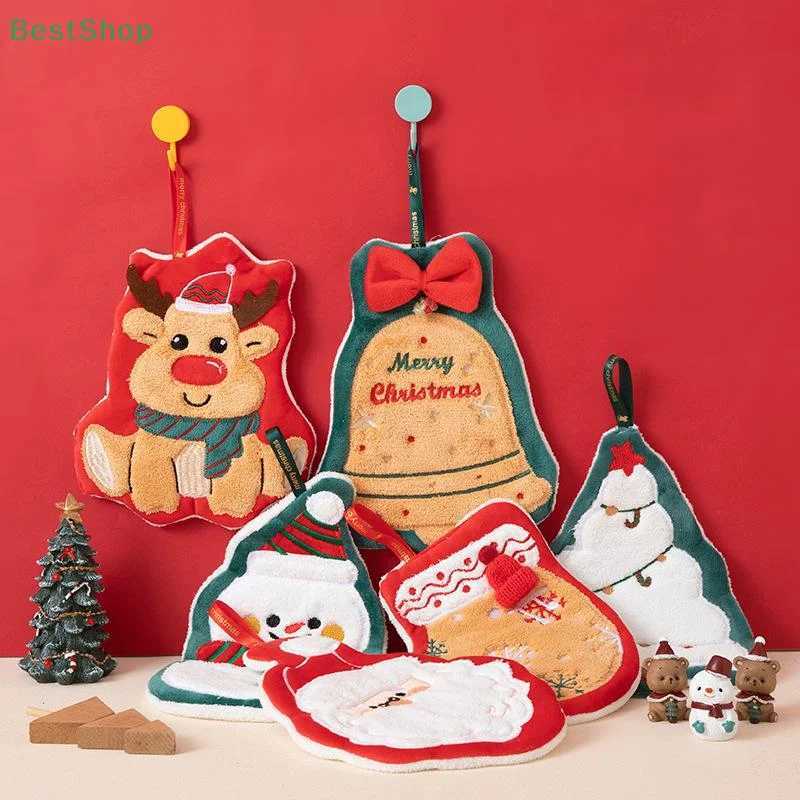 Coral Fleece Christmas Themed Series Hand Towel Hangable Super Absorbent And Quick-Drying C251210