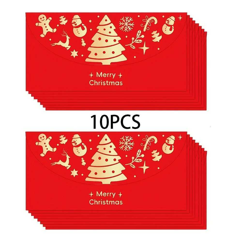 5/10pcs Bk Golden Foil Red Cash Envelopes - Self-Sealing Money Holders with Laser-Cut Edges Greek Key/Trefoil Patterns H251210
