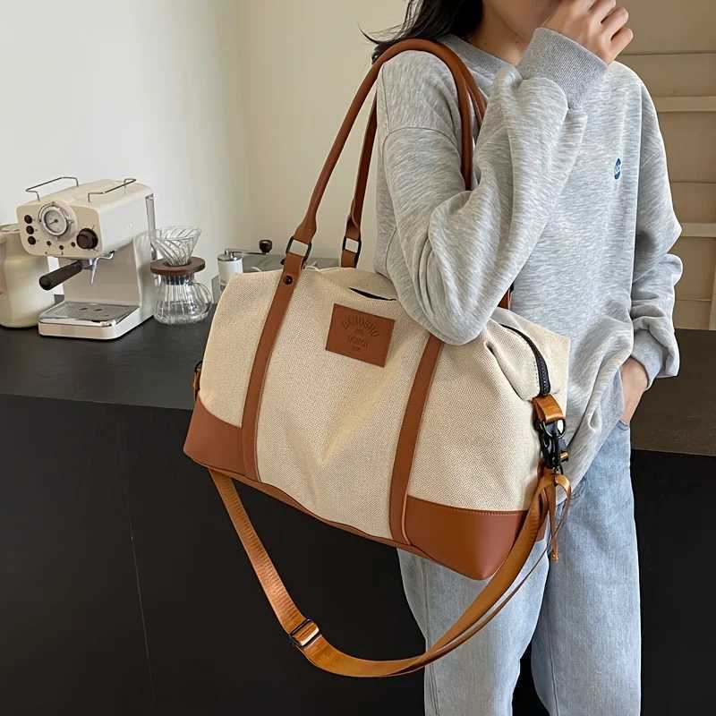 Large Capacity Vintage Travel Tote Bag Lightweight Color Mahing Outdoor Crossbody Bag For Wen Y251209