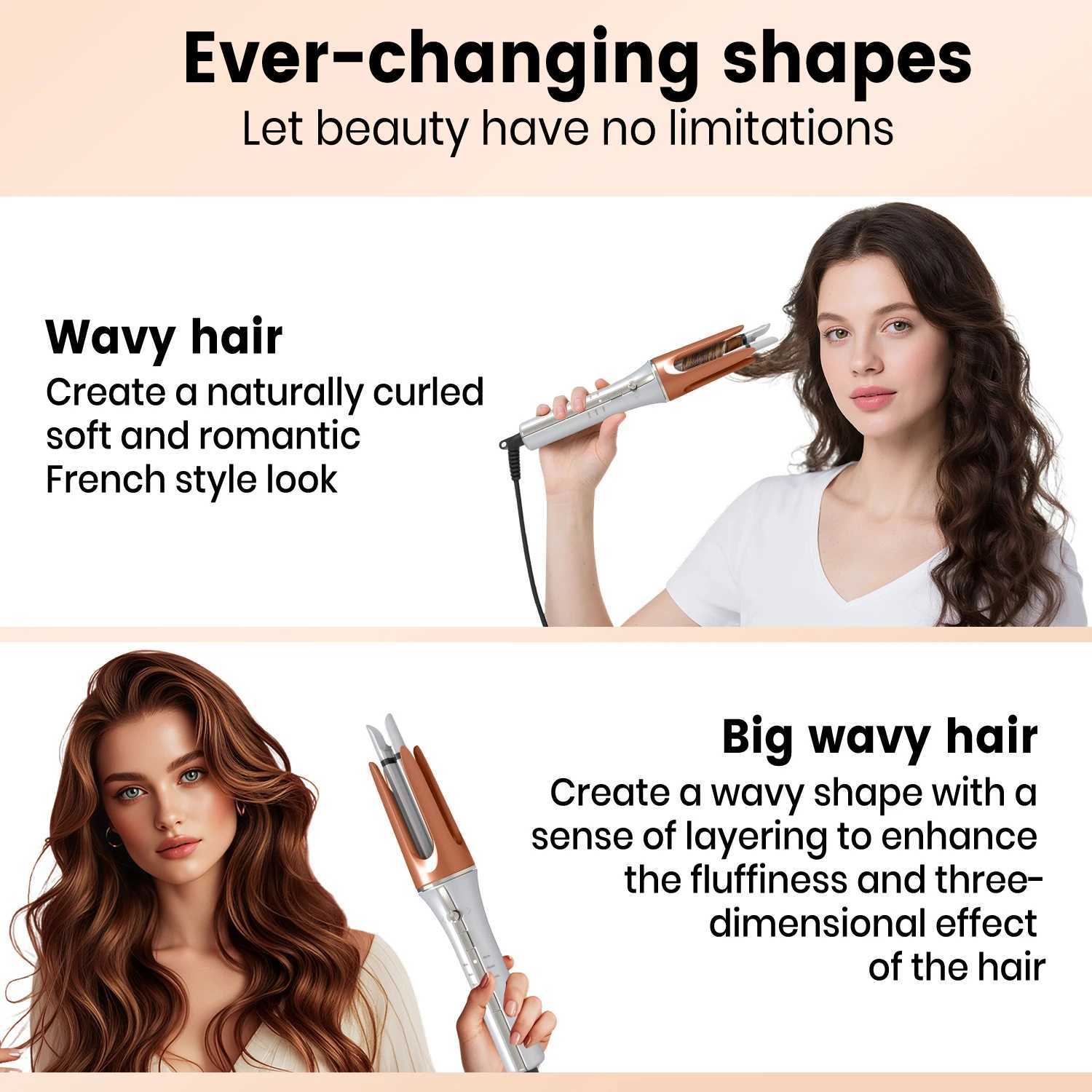 Automatic Curling Iron Large Curl Negative Ion Hair Styling Tool for Women Damage Free Hair Curling Wand Big Wave HairT251210