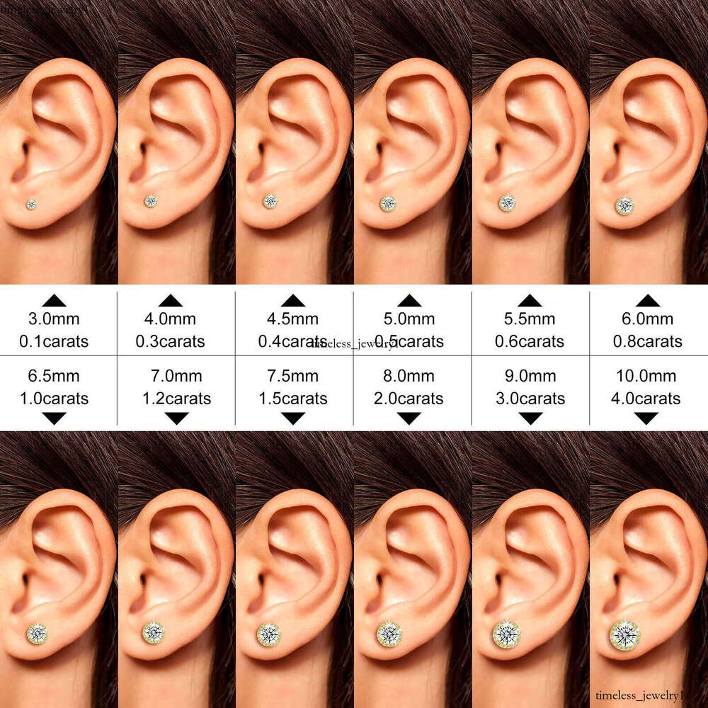 Jewelry Dropshipping Supplier Fashion Gold Plated 925 Sterling Silver Stunning VVS Moissanite VVS Moissanite Halo Men's Stud Earrings