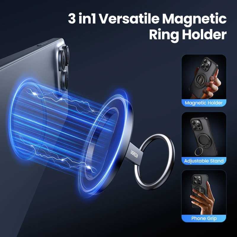 UGREEN Magnetic Phone Ring Holder For iPhone 16 15 14 Pro Aluminum 360 Rotation MobilePhone Stand C251210