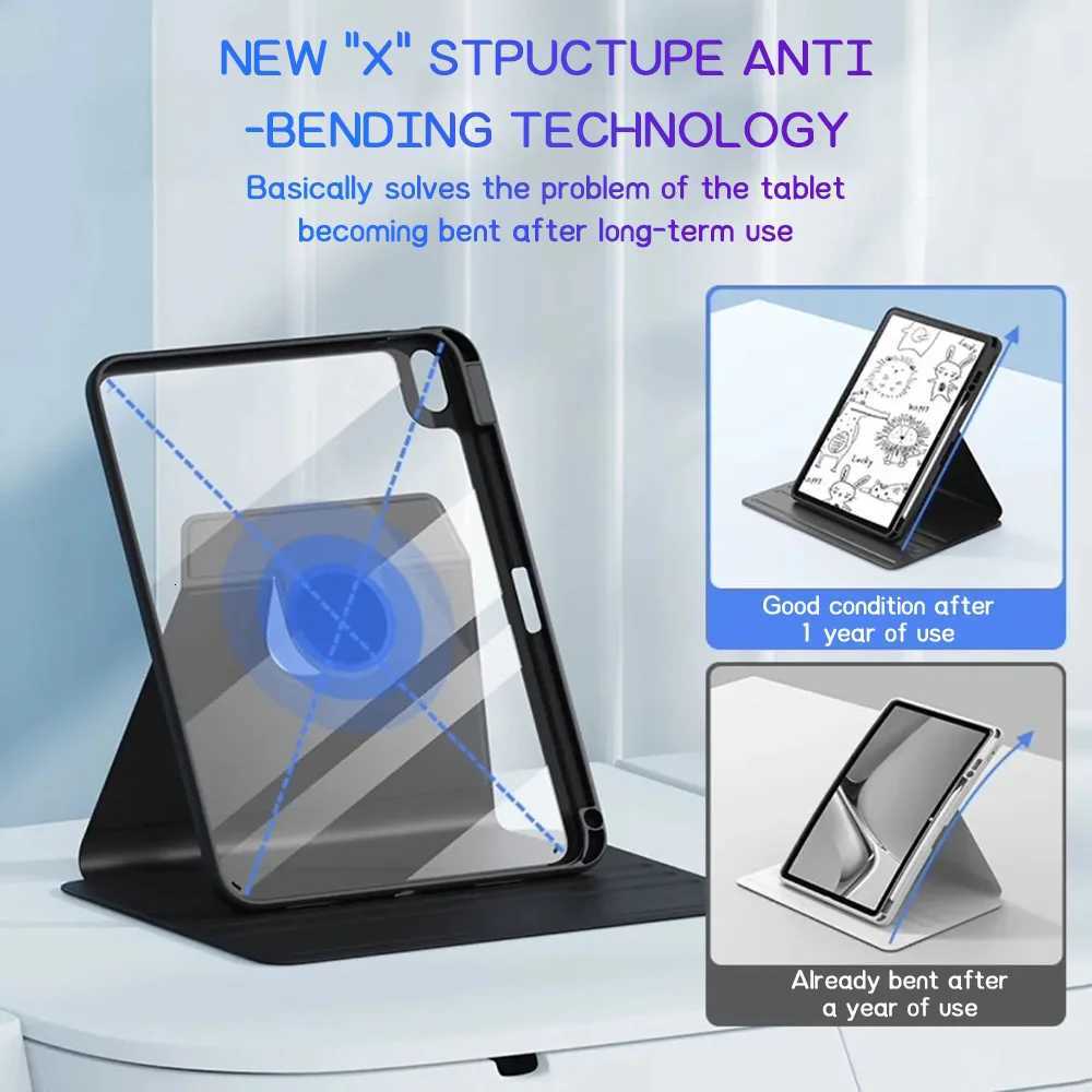 Case For iPad Pro 13 11 2024 129 2021 2020 2018 iPad 2019 2018 Air 13 4 5 10th 11th Gen 360 Rotation Acrylic protective Case H251210