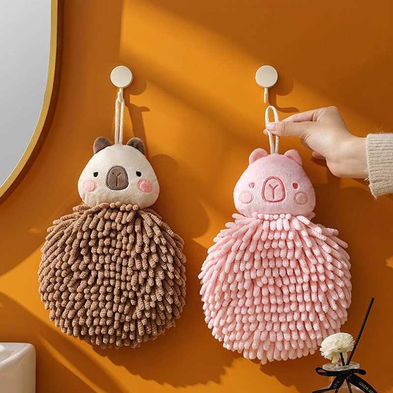 Capybara Hand Towel - Cute Kitchen Towels With Hanging Loops Super Absorbent Chenille Hand Face Bath Towel Funny Towel C251210