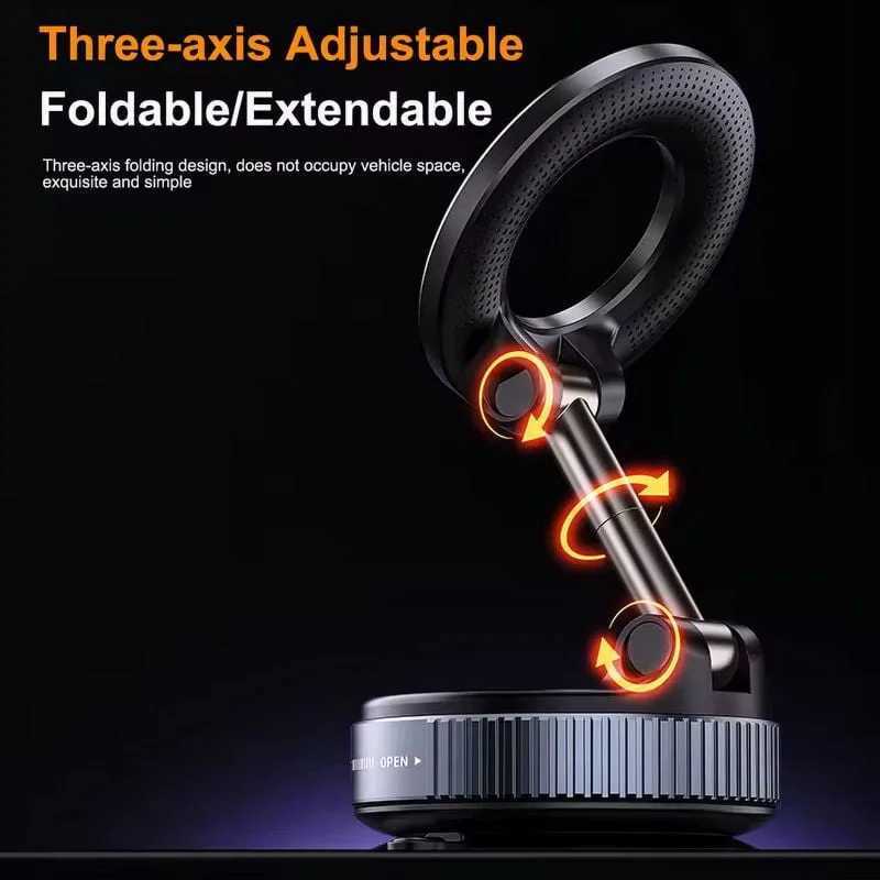 K007 Strong Magnetic Car Phone Holder Foldable Design 360 Adjustable Vacuum Mount for Car/Desk/Bathro/Universal Use C251210