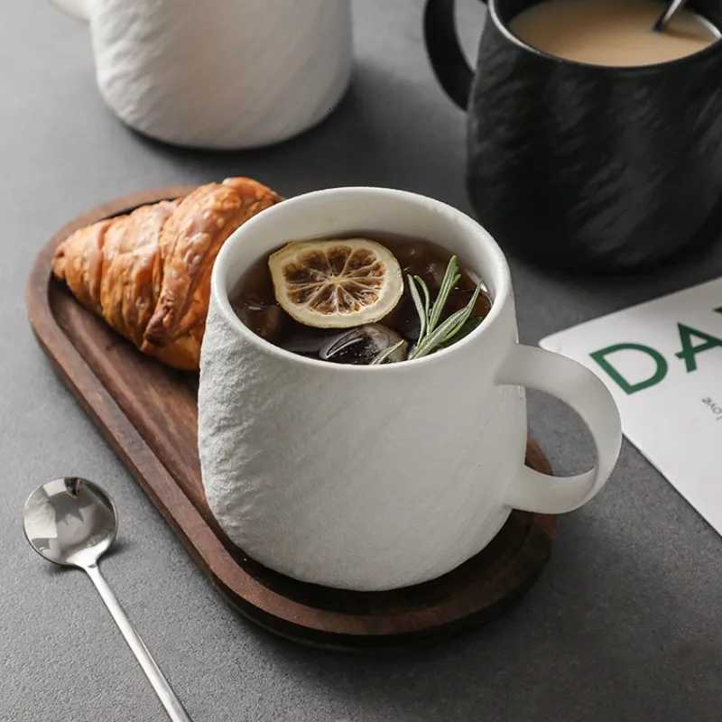 Simple Stone Texture Ceramic Coffee Cup 550ml Large Capacity Tea Cup Home Dessert Bread Milk Mug Office Mug Gift Home Decoration C251210