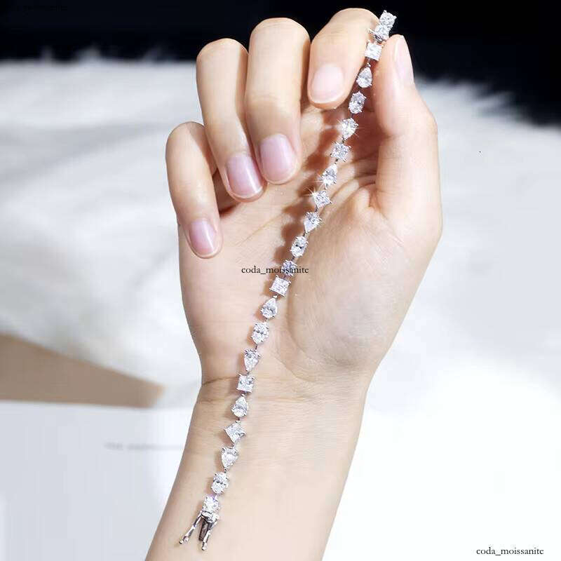 Messi S925 Fancy Bracelet Necklace HPHT Lab-Grown VVS Moissanite Custom Tennis Jewelry