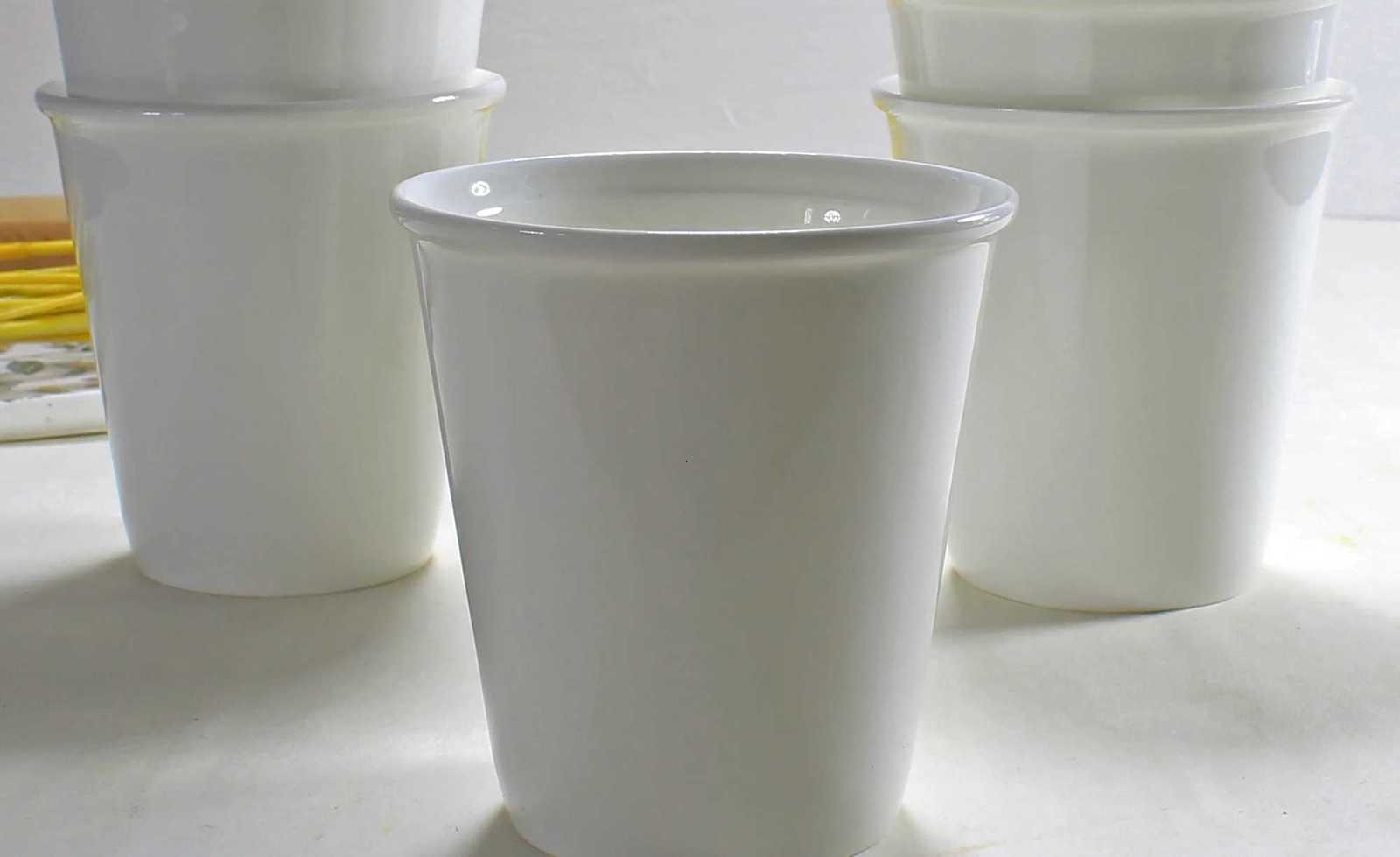 200ML6pcs/lot fine bone china nespressp mug small coffee cup plain white ceramic tumbler tazas cafe travel mug shot glass C251210