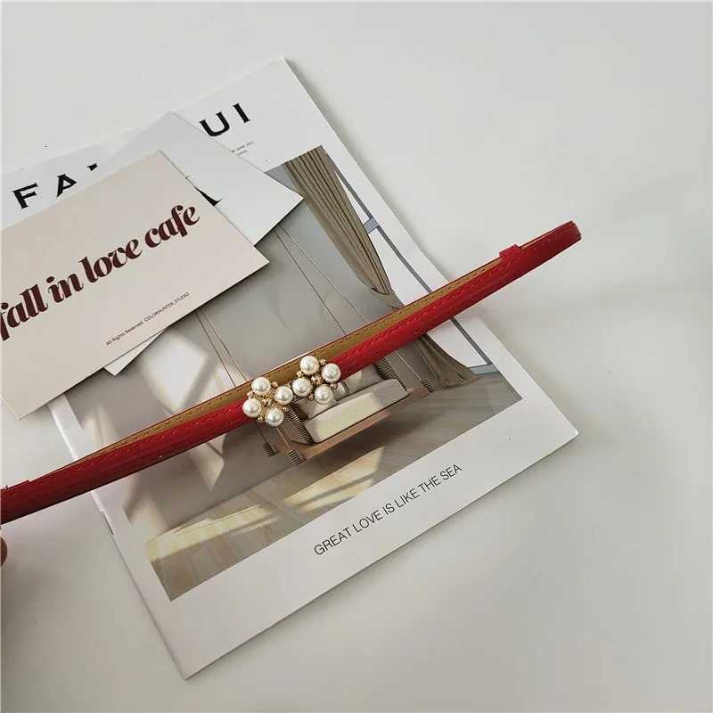 Luxury Four-Leaf Clover Pearl Belt Decoration with Skirt Waist Trimming Fashion Thin Belt Matte Adjustment Belt Gm333 Y251210