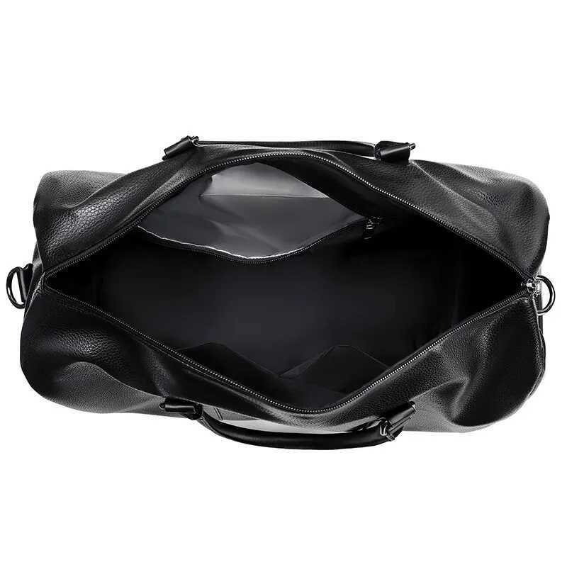 New Short Trip Bag Large Capacity Sports Motorcycle Training Pu Waterproof Leisure Fitness Bag Y251209