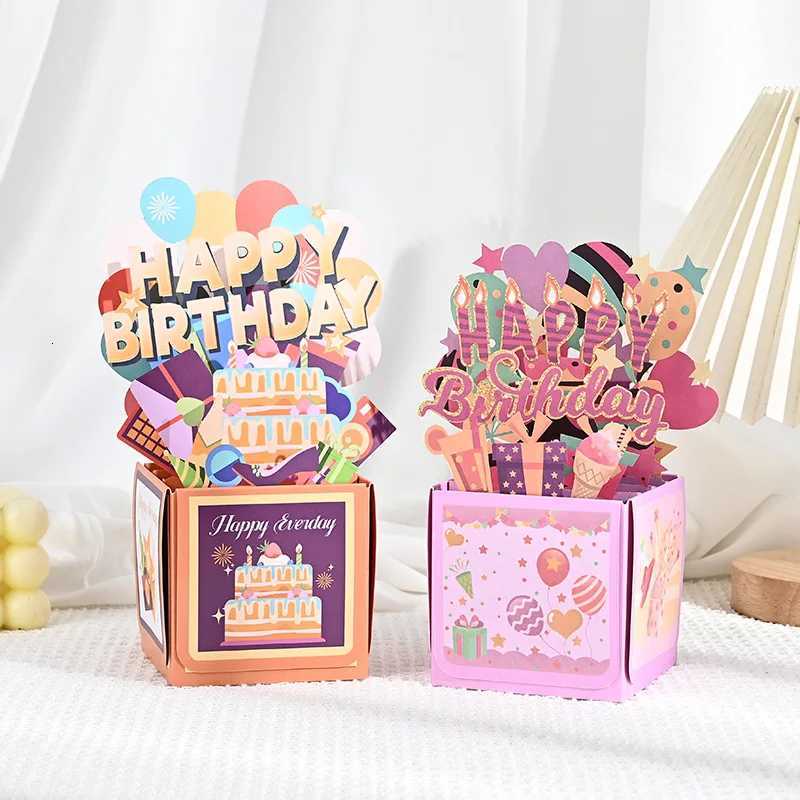 1pc 3D -Up Birthday Greeting Card Family Friends Birthday Cards Floral and Design for Any Recipient Party Supplies H251210
