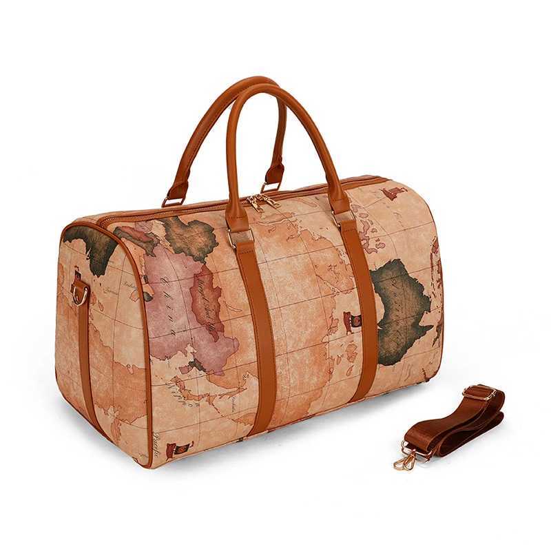 Vintage PU Leather Travel Duffle Wen Sports Gym Fitness Business Casual Lage Handbag Outdoor Shoder Soft Bag for Man Y251209