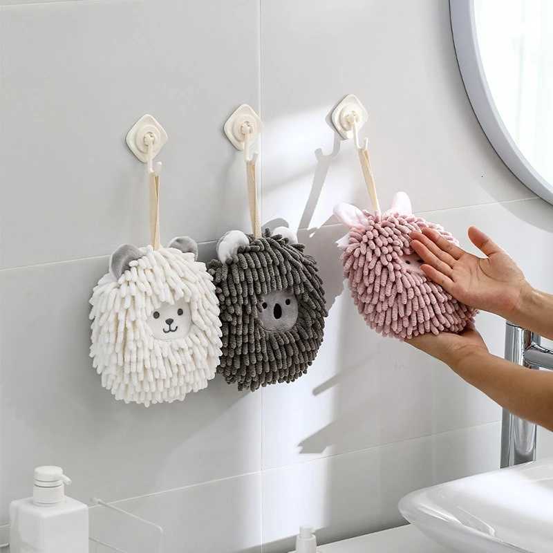 Hanging Type Absorbent Thick Hand Towel for Bathroom Kitchen Cute Animals Handball Wiping C251210