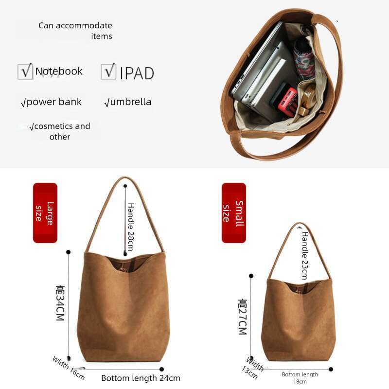 Luxury bag designer suede high-end Hobo Beach Bags commuting bucket matte cowhide Top Handle Bags large capacity single shoulder handbag