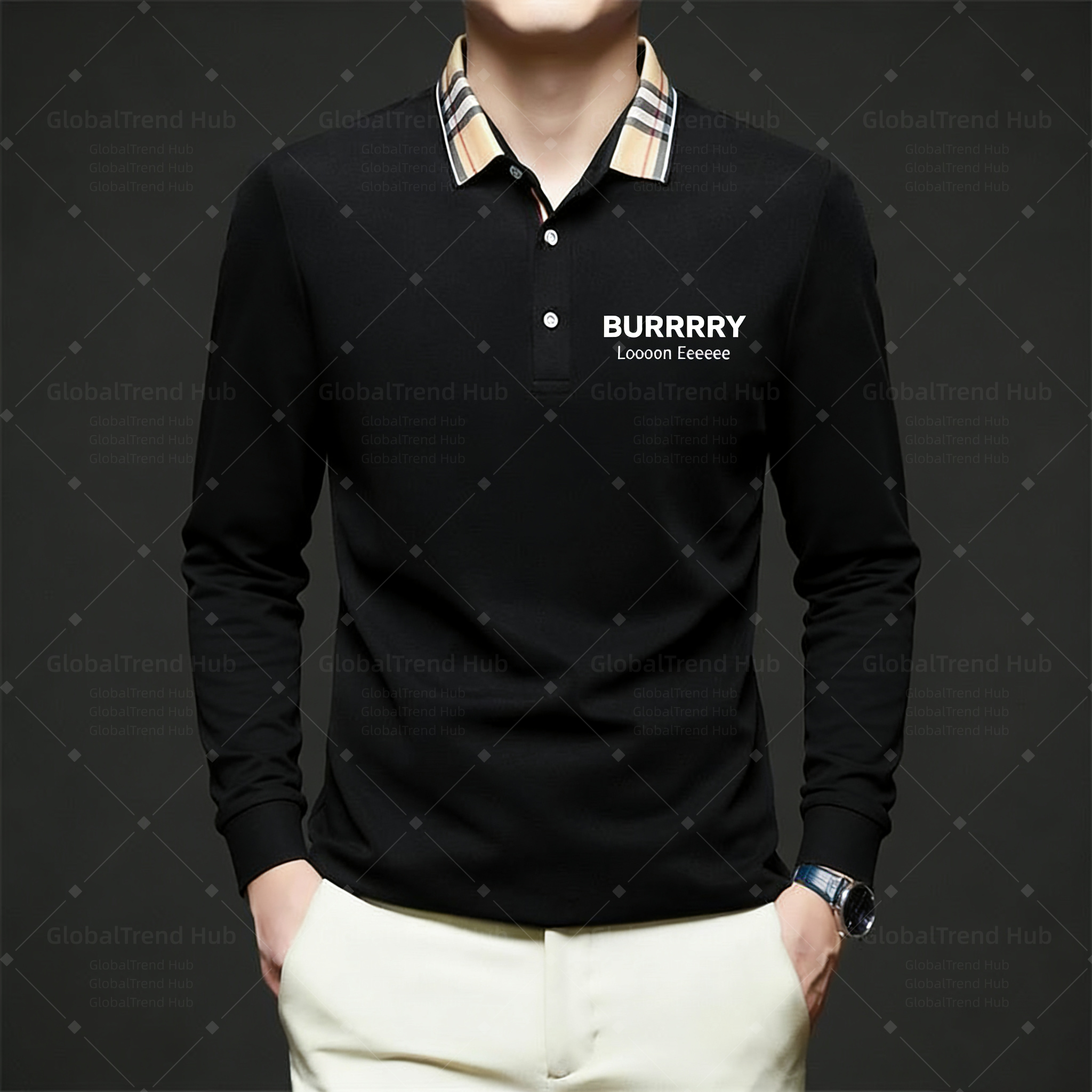 Men's Polos Long-sleeved t shirt Autumn Casual Solid Color Polo Shirt Slim Fit Lapel Long sleeves Top Versatile Collar For A Slimmer Silhouette size XXS-3XL