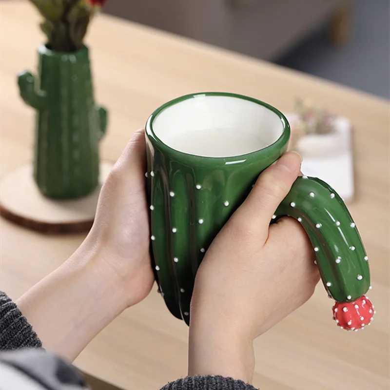 Halloween Ceramic Cups Cute Cartoon Cactus Cups Home Office Coffee Latte Milk Cups Drinks Halloween Best Friends Gift Mugs C251210
