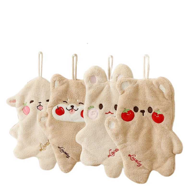 Kitchen TowelsCartoon Bear Hand Towels For Bathroom And Kitchen Soft Wipe Hand Towel Absorbent Towels For Quick Drying C251210
