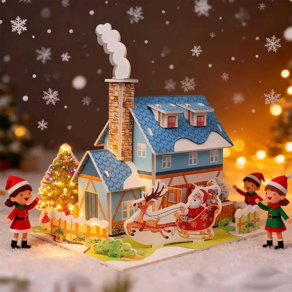 Creative Manual Assembly Christmas 3D Paper Model House Education Toys Handmade Educational Christmas Gift H251210