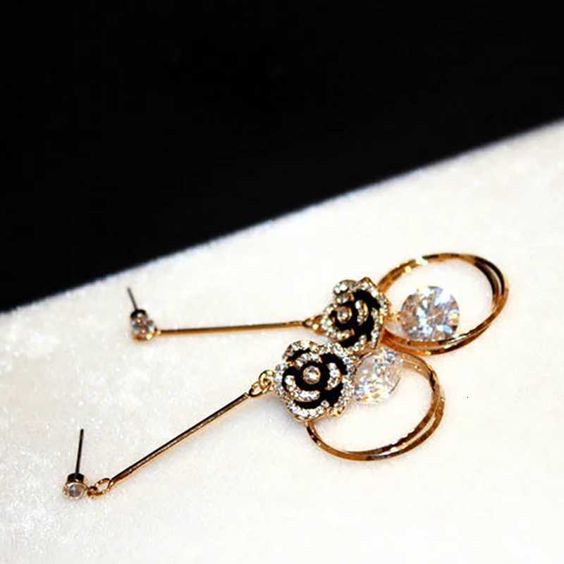 Fashion Black Enamel lia Earrings Wen Long Big AAA Cubic Zirconia Drop Earings Wedding Classical Jewelry Z277 Y251210