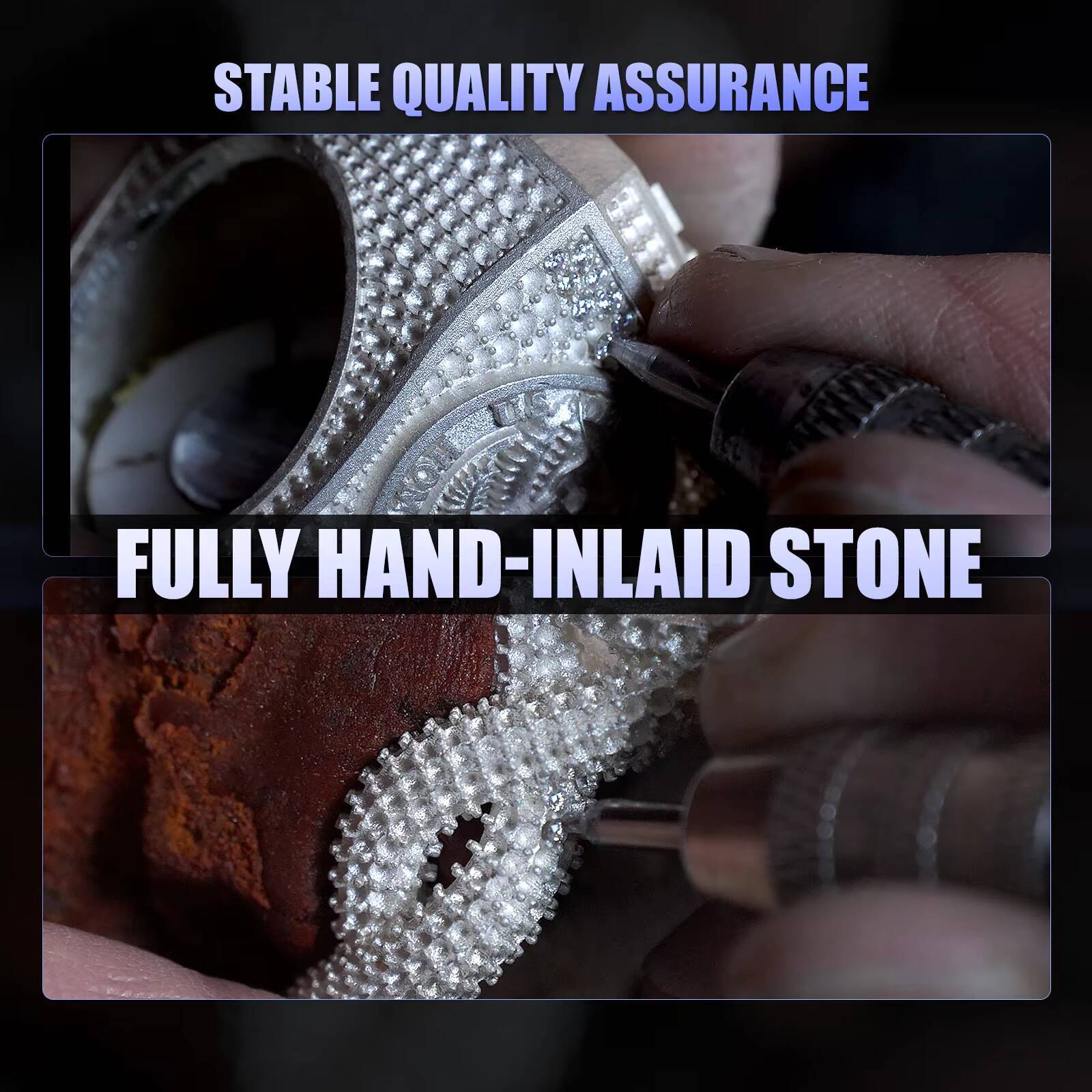 Customizable S925 Silver 9K/10K/14K/18K Gold Pentagram Ring with Moissanite Pave Setting Luxury Hip-hop Style for Man Women