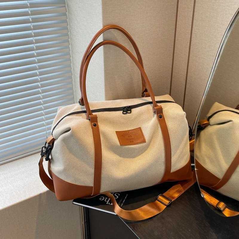 Color Mahing Casual Canvas PU Travel Bags Large Capacity High Quality Sense of Luxury Shoder Bags for Wen 2025 New Style Y251209