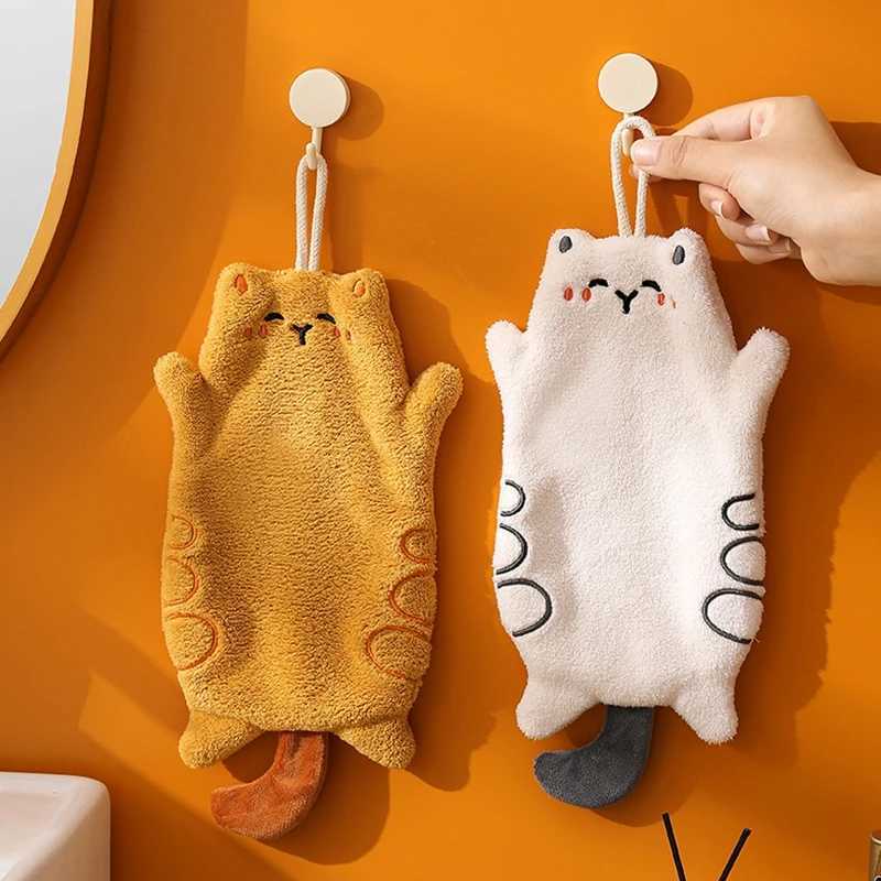 Hand Towel Kitchen Hanging Towels Double-thickness Absorbent Hand Towels for Bathroom Kitchen Cleaning Rags Hanging Towel C251210