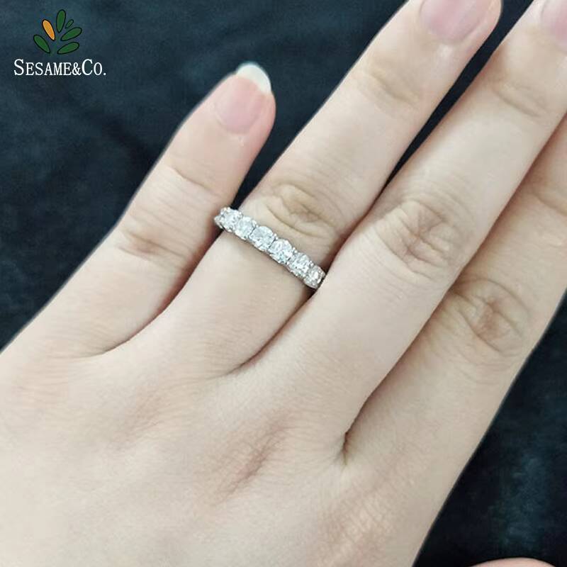 Factory Custom Gold Wedding Band 14K 18k Solid Gold Ring Platinum Moissanite Lab Grown Diamond Eternity Band Rings