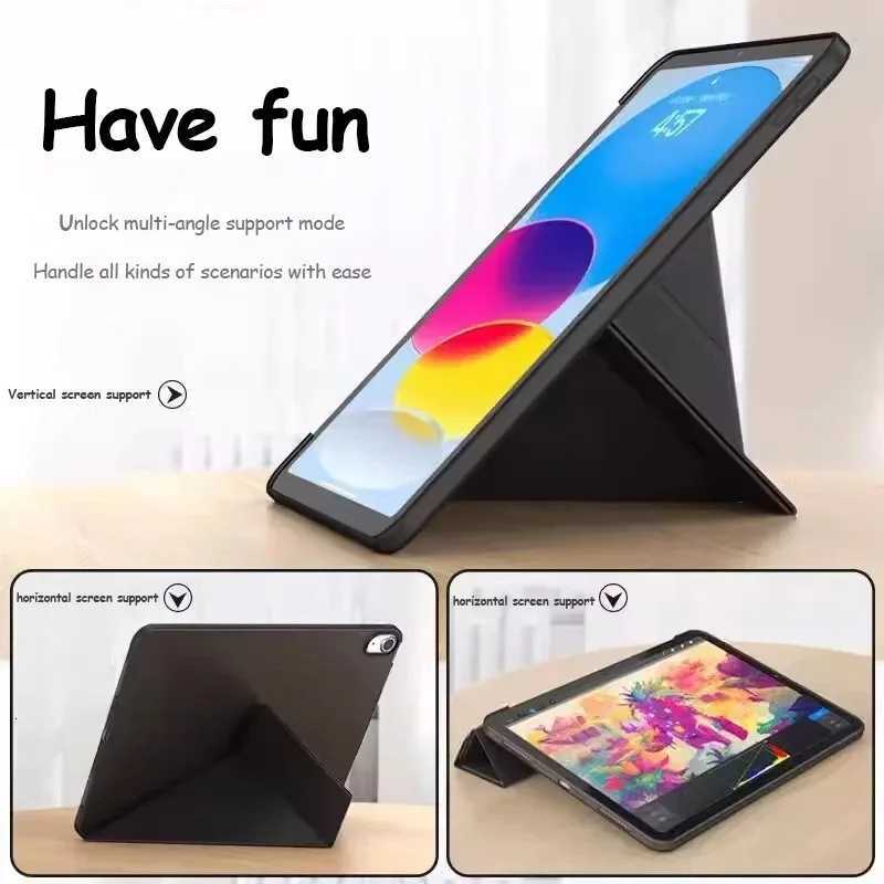 Y-Fold Leather Flip Case for IPad Mini 6 7 A17 Pro 11 M4 IPad A16 Air 11 M2 M3 for Air 2 3 4 5 6 7 8 9 10 11 Th Gen Tablet Case H251210