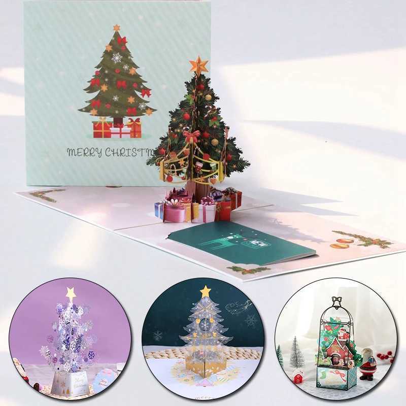 3D UP Santa Cards Marry Christmas Greeting Cards Party Invitations Gifts New Year Greeting Card Anniversary Gifts Postcard H251210