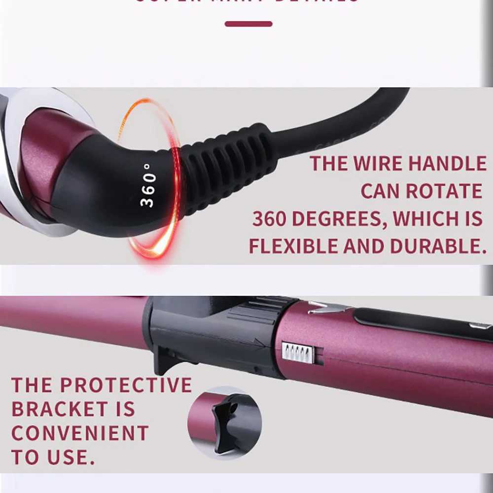 Kemei Professional Hair Curler Hair Curling Iron Wand Ceramic Tourmaline long Barrel Dual Voltage 100-240V Hair Waving Style TooT251210