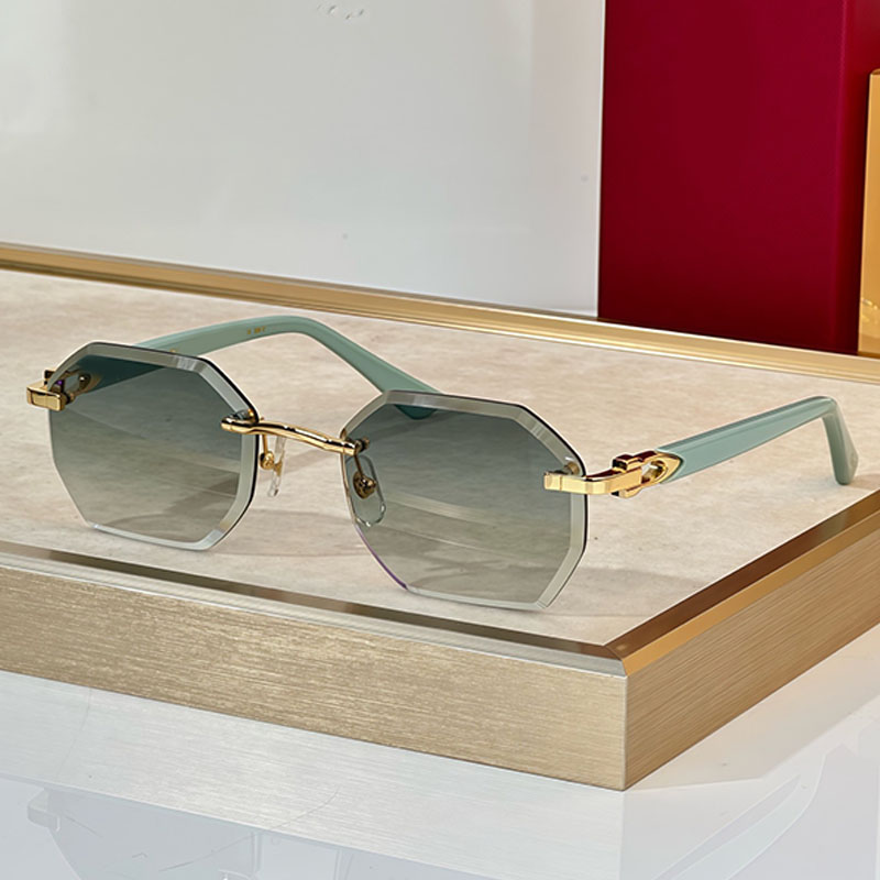 CT0439 Diamond Cut Polygon Rimless Classics Sunglasses Photochromic Uv400 Designer top quality Unique Trendy Mens Sunglasses With Box