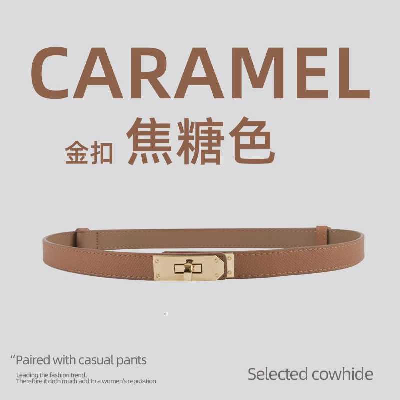 Luxury 2025 New Womens Slim Leather Belt - Genuine Cowhide Waist Cincher Adjustable Strap for Dresses Minimalist Luxury Accessory Y251210