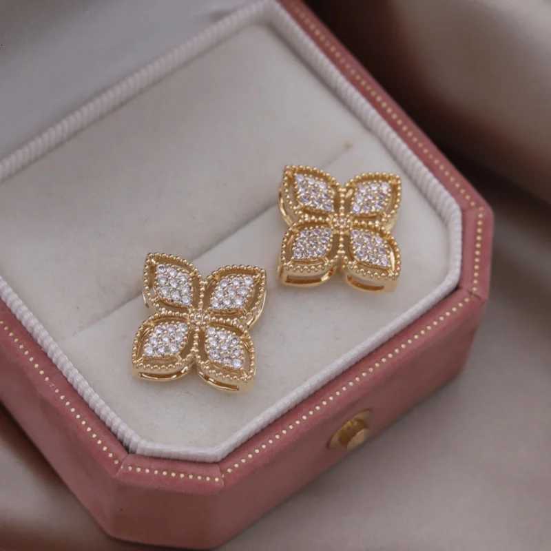 French new design fashion jewelry 16K gold plated luxury water drop zircon pearl earrings elegant wens party accories Y251210